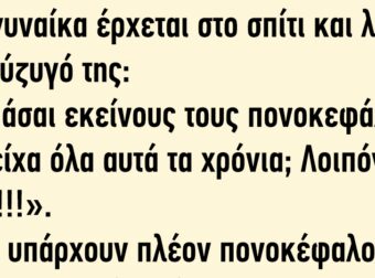 Μια γυναίκα έρχεται στο σπίτι και λέει στο σύζυγό της